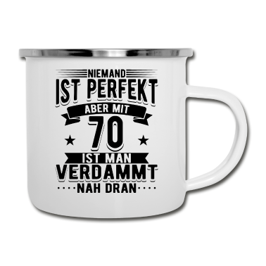 Geburtstag Geschenk Mann Emaille Tasse - 70 Geburtstag Mann