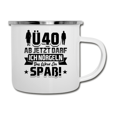 Geburtstag Geschenk Mann Emaille Tasse - 40 Geburtstag Mann