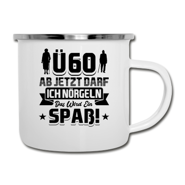 Geburtstag Geschenk Mann Emaille Tasse - 60 Geburtstag Mann