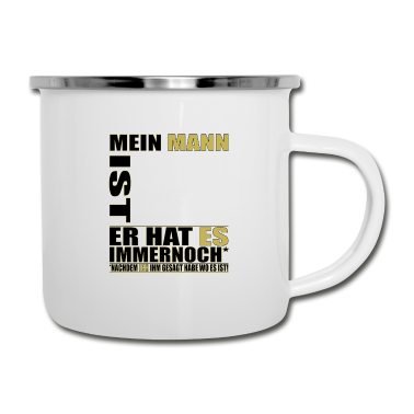 Geburtstag Geschenk Mann Emaille Tasse - Geburtstag - Mein Mann ist