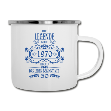 Geburtstag Geschenk Mann Emaille Tasse - 50 Geburtstag Männer und Frauen Vintage
