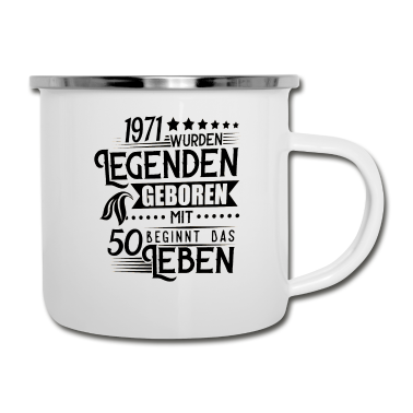 Geburtstag Geschenk Mann Emaille Tasse - Jahrgang 1971 Geburtstag Männer Frauen