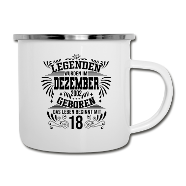 Geburtstag Geschenk Mann Emaille Tasse - Dezember 2002 18 Geburtstag Männer Frauen