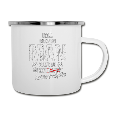 Geburtstag Geschenk Mann Emaille Tasse - Hund Geschenk