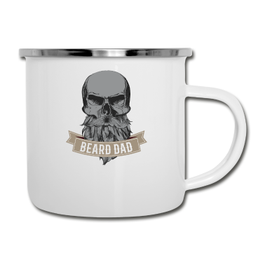 Geburtstag Geschenk Mann Emaille Tasse - Bart Totenkopf Barber Geschenk Geburtstag Mann