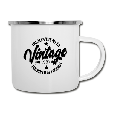 Geburtstag Geschenk Mann Emaille Tasse - Mann Mythos Legende Jahrgang 1981 Geburtstag
