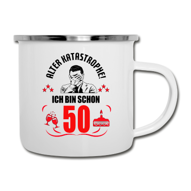 Geburtstag Geschenk Mann Emaille Tasse - 50. Geburtstag Mann Geschenk lustig Geburtstag 50