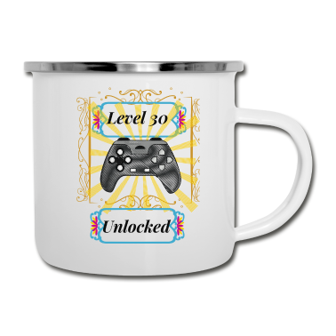 Geburtstag Geschenk Mann Emaille Tasse - Herren 30. Geburtstag Männer Level 30 Jahre Mann