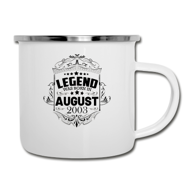 Geburtstag Geschenk Mann Emaille Tasse - Jahrgang 2003 August 18. Geburtstag Männer Frauen
