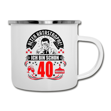 Geburtstag Geschenk Mann Emaille Tasse - 40. Geburtstag Mann Geschenk lustig Geburtstag 40
