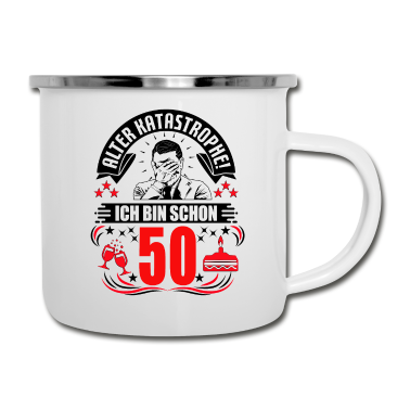 Geburtstag Geschenk Mann Emaille Tasse - 50. Geburtstag Mann Geschenk lustig Geburtstag 50
