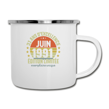 Geburtstag Geschenk Mann Emaille Tasse - 31 Jahre Geburtstag Mann Frau im Juni 1991