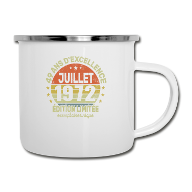 Geburtstag Geschenk Mann Emaille Tasse - 49 Jahre Geburtstag Mann Frau im Juli 1972