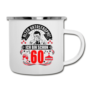 Geburtstag Geschenk Mann Emaille Tasse - 60. Geburtstag Mann Geschenk lustig Geburtstag 60