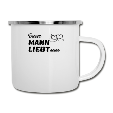 Geburtstag Geschenk Mann Emaille Tasse - DEIN NAME Mann seine frau geburtstag