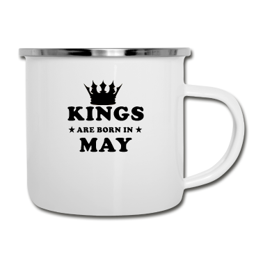 Geburtstag Geschenk Mann Emaille Tasse - Könige sind im Mai geboren lustige Geburtstag Männer Geschenk