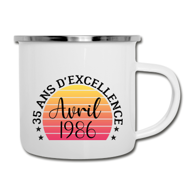 Geburtstag Geschenk Mann Emaille Tasse - 35 Jahre Geburtstag Frau Mann Geschenk Jahrgang