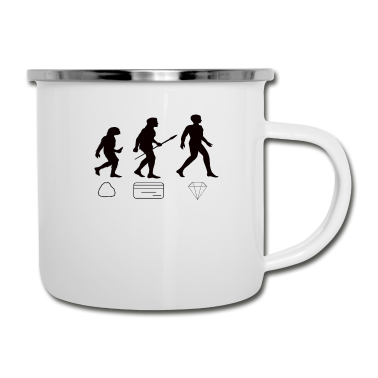 Geburtstag Geschenk Mann Emaille Tasse - Evolution Mann Männer Geschenke Evolution