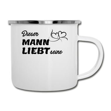 Geburtstag Geschenk Mann Emaille Tasse - DEIN NAME Mann seine frau geburtstag