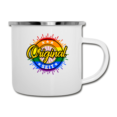 Geburtstag Geschenk Mann Emaille Tasse - 69. Geburtstag Männer Frauen Geschenk CSD LGBTQ