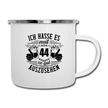 Geburtstag Geschenk Mann Emaille Tasse - 44. Geburtstag Geschenkideen Männer Frauen