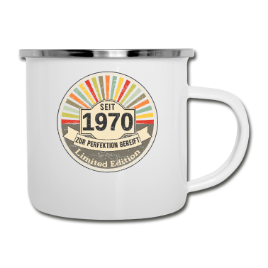 Geburtstag Geschenk Mann Emaille Tasse - 50. Geburtstag Mann Frau 50 Jahre Geschenk