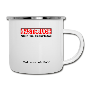 Geburtstag Geschenk Mann Emaille Tasse - 18. Geburtstag volljährig 18 Jahre Gästebuch Mann