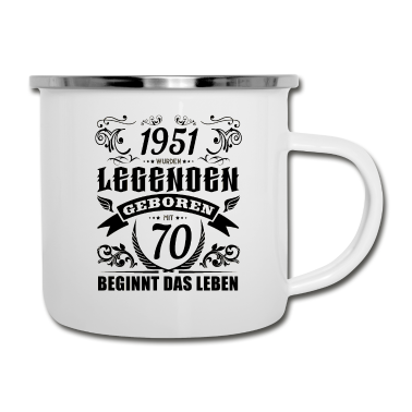 Geburtstag Geschenk Mann Emaille Tasse - 70. Geburtstag Jahrgang 1951 Männer Frauen