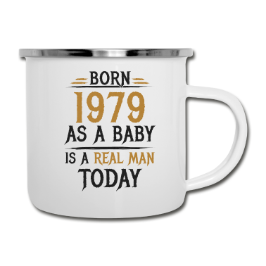 Geburtstag Geschenk Mann Emaille Tasse - Geborener Mann 1979 Geburtstag Geschenk Spruch