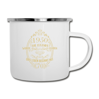 Geburtstag Geschenk Mann Emaille Tasse - 70 Geburtstag für Männer und Frauen Vintage