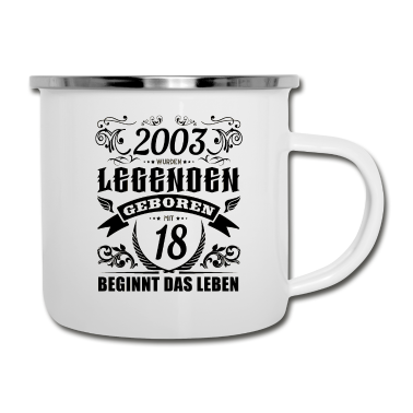 Geburtstag Geschenk Mann Emaille Tasse - 18. Geburtstag Jahrgang 2003 Männer Frauen