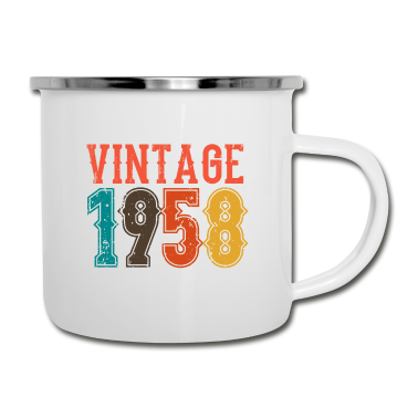 Geburtstag Geschenk Mann Emaille Tasse - BORN IN 1958 Geburtstag Geschenk Vintage Männer