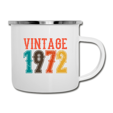 Geburtstag Geschenk Mann Emaille Tasse - BORN IN 1972 Geburtstag Geschenk Vintage Männer