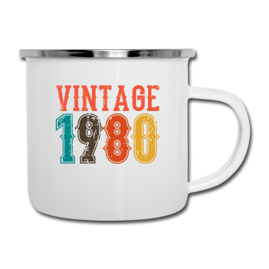 Geburtstag Geschenk Mann Emaille Tasse - BORN IN 1980 Geburtstag Geschenk Vintage Männer