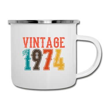 Geburtstag Geschenk Mann Emaille Tasse - BORN IN 1974 Geburtstag Geschenk Vintage Männer