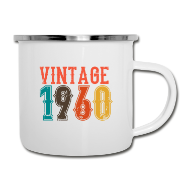 Geburtstag Geschenk Mann Emaille Tasse - BORN IN 1960 Geburtstag Geschenk Vintage Männer