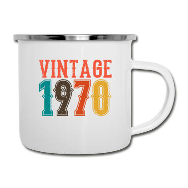 Geburtstag Geschenk Mann Emaille Tasse - BORN IN 1970 Geburtstag Geschenk Vintage Männer