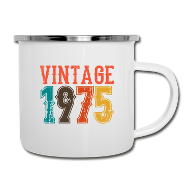 Geburtstag Geschenk Mann Emaille Tasse - BORN IN 1975 Geburtstag Geschenk Vintage Männer