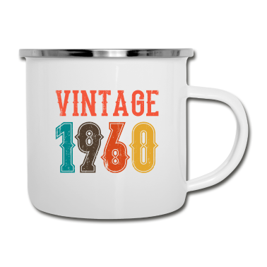 Geburtstag Geschenk Mann Emaille Tasse - BORN IN 1960 Geburtstag Geschenk Vintage Männer