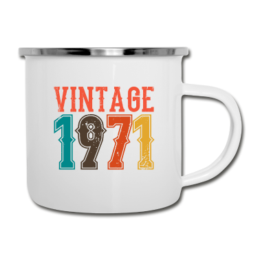 Geburtstag Geschenk Mann Emaille Tasse - BORN IN 1971 Geburtstag Geschenk Vintage Männer