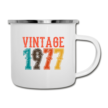 Geburtstag Geschenk Mann Emaille Tasse - BORN IN 1977 Geburtstag Geschenk Vintage Männer