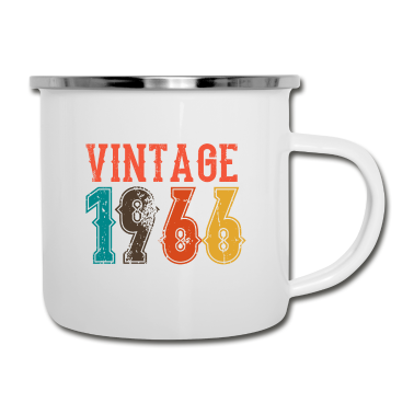 Geburtstag Geschenk Mann Emaille Tasse - BORN IN 1966 Geburtstag Geschenk Vintage Männer