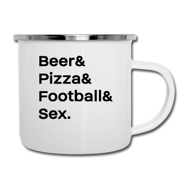 Geburtstag Geschenk Mann Emaille Tasse - Bier Pizza Fussball Sex Männer Mann Gamer Geschenk