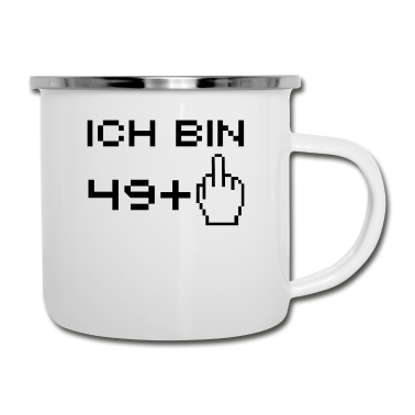 Geburtstag Geschenk Mann Emaille Tasse - Geburtstag lustig 49 + 1 50 Jahre alt Mann Frau