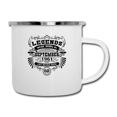Geburtstag Geschenk Mann Emaille Tasse - September 1961 Geburtstag Vintage Mann Frau