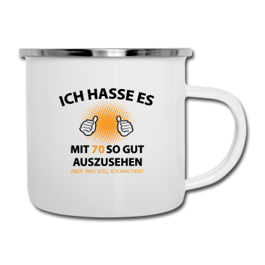 Geburtstag Geschenk Mann Emaille Tasse - 70. Geburtstag Mann Frau 70 Jahre Jahrgang 1950