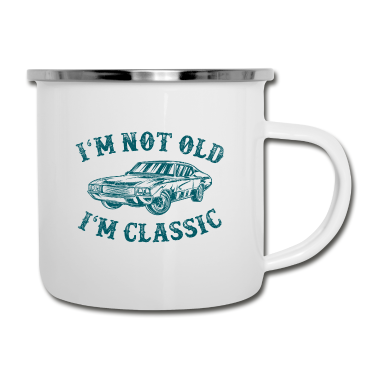 Geburtstag Geschenk Mann Emaille Tasse - Lustiges Muscle Car Geburtstag Geschenk Mann