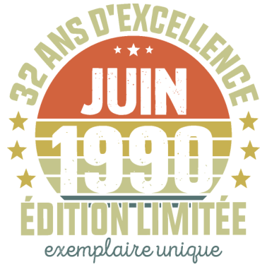 Motiv 32 Jahre Geburtstag Mann Frau im Juni 1990