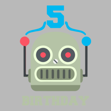 Motiv Kinder Geburtstag 5 Jahr Roboter Geburtstagsfeier