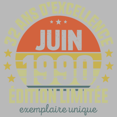 Motiv 32 Jahre Geburtstag Mann Frau im Juni 1990